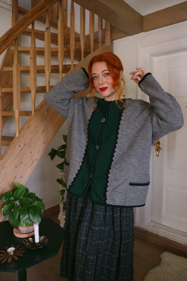 Grey &amp; Green Wool Vintage Jacket | XL
