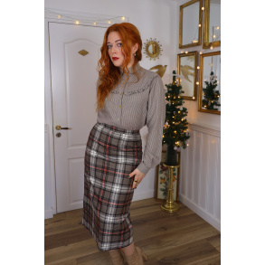 Brown & Black Plaid Vintage Skirt | S