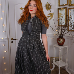 Grey White Floral Vintage Dress &amp; Top | XS