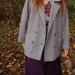 Grey Wool Vintage Coat | S