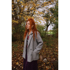 Grey Wool Vintage Coat | S