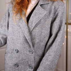 Grey Wool Vintage Coat | S