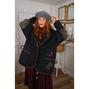 Grey Wool Embroidered Vintage Jacket | XL/XXL