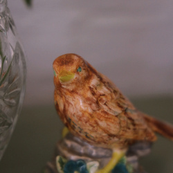 Handpainted Brown Ceramic Blackbird 