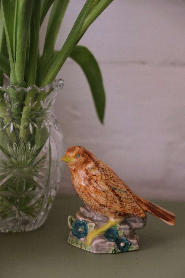 Handpainted Brown Ceramic Blackbird 