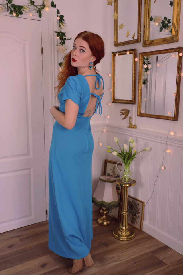 Turquoise 70's Maxi Dress | S