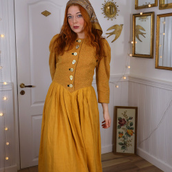 Happy Yellow Thick Vintage Gown | S