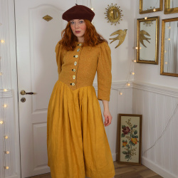 Happy Yellow Thick Vintage Gown | S
