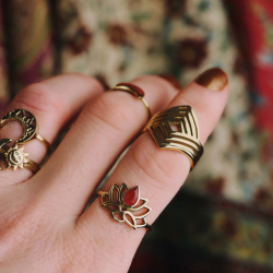 Healing Lotus Brass Ring