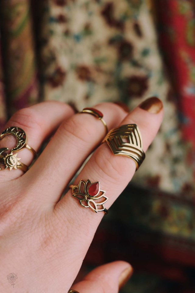 Healing Lotus Brass Ring