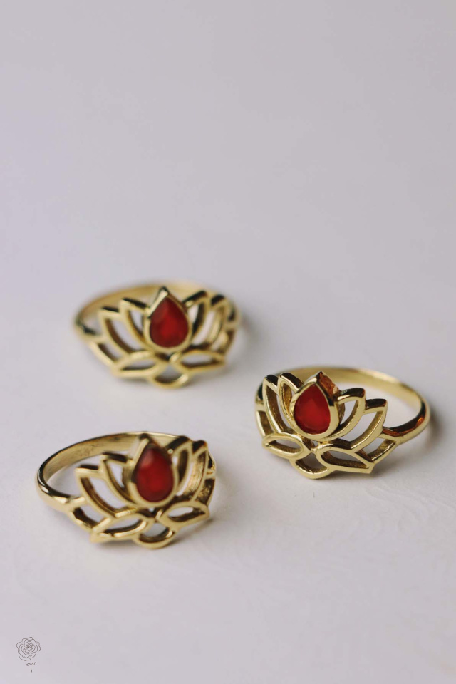 Healing Lotus Brass Ring