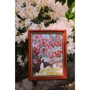 Hello April Poster in Wooden Frame