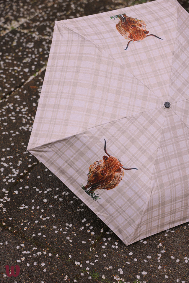 Highland Cow Folding Umbrella 