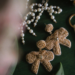 Holly Gold Bow Earrings 