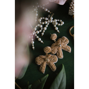 Holly Gold Bow Earrings 