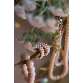 Beaded Holly Hoop Earrings