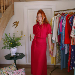 Hot Pink 70's Vintage Dress | S