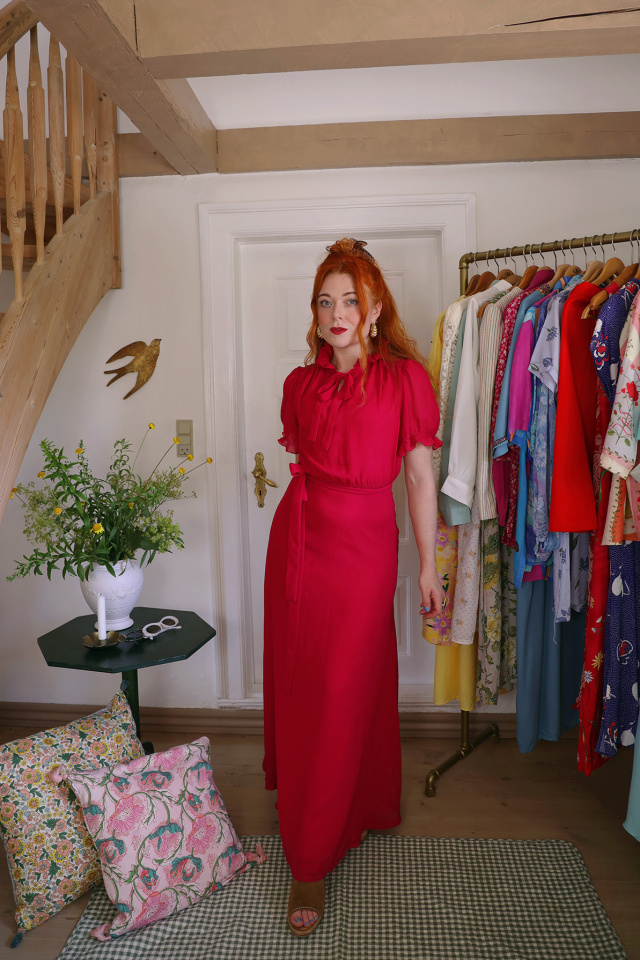 Hot Pink 70's Vintage Dress | S