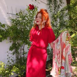 Hot Pink 70's Vintage Dress | S