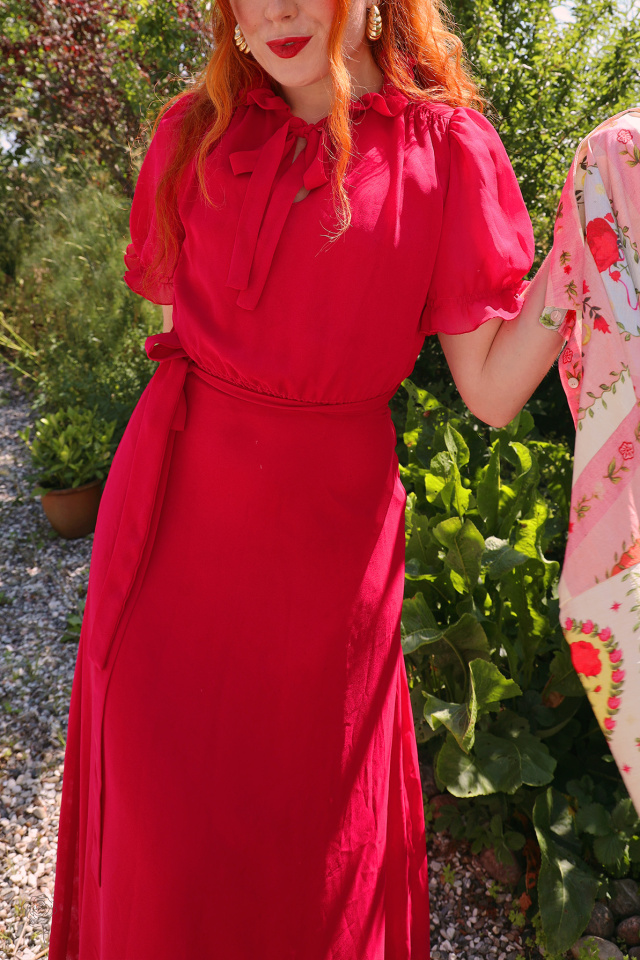 Hot Pink 70's Vintage Dress | S