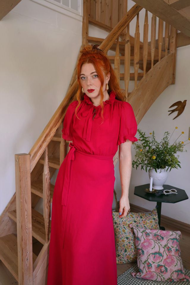 Hot Pink 70's Vintage Dress | S