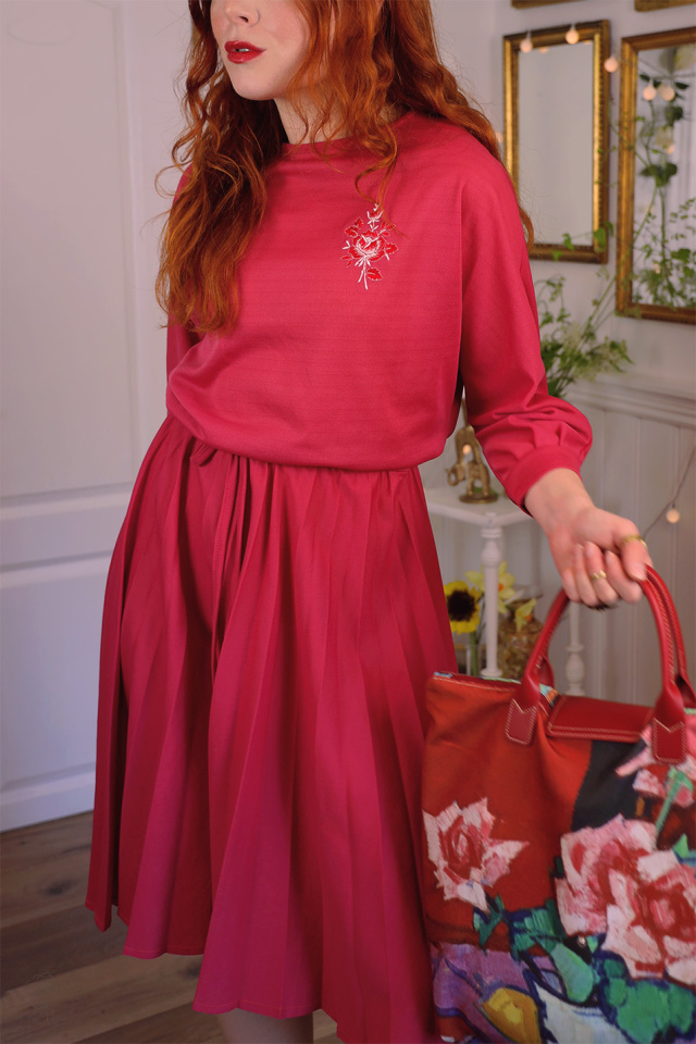 Hot Pink Simple Vintage Dress | M/L