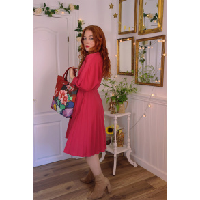 Hot Pink Simple Vintage Dress | M/L