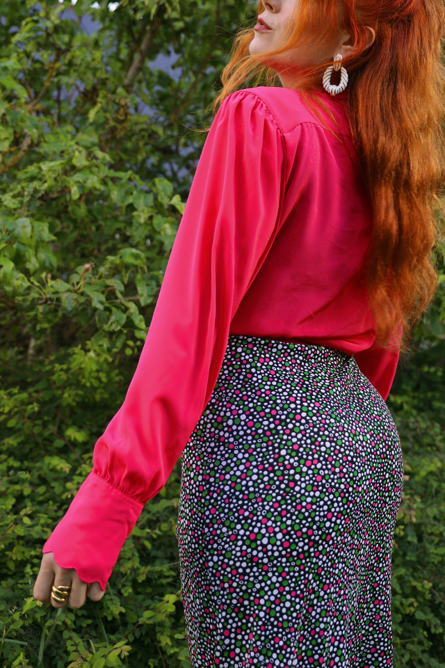 Hot Pink Vintage Blouse | M 