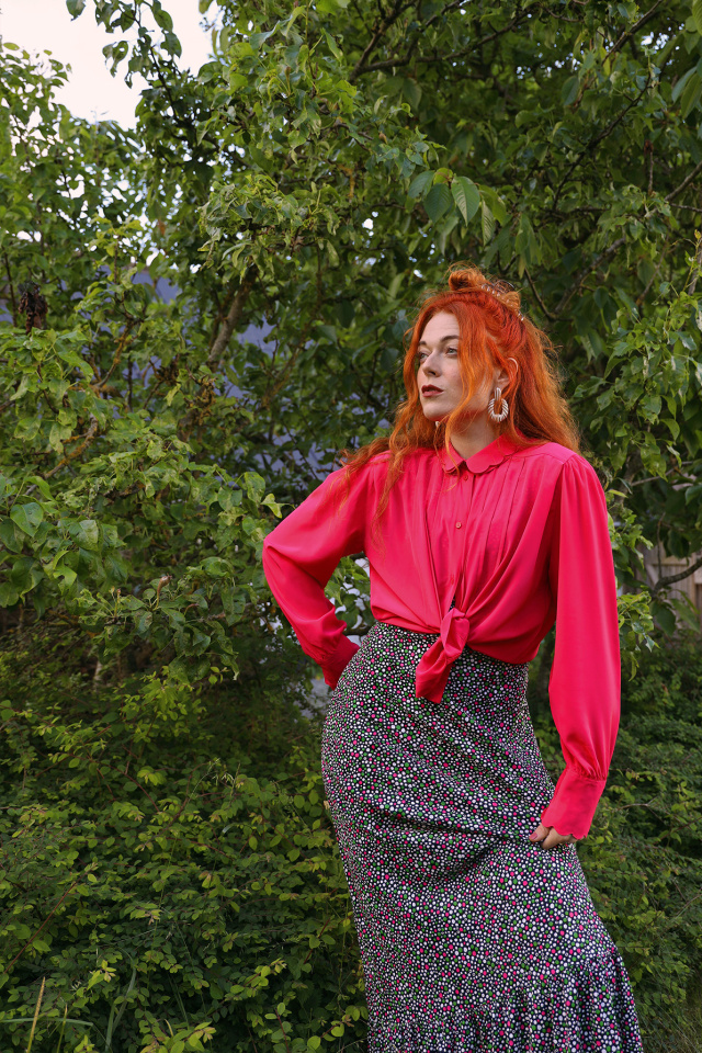Hot Pink Vintage Blouse | M 