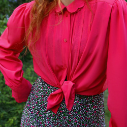 Hot Pink Vintage Blouse | M 