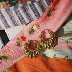 July Sun Gold Hoop Earrings 