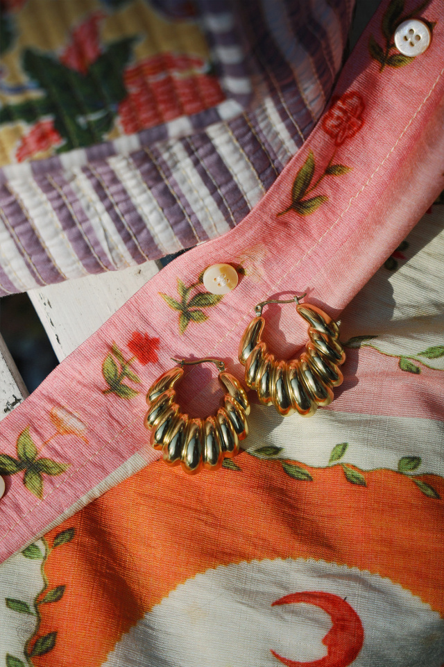 July Sun Gold Hoop Earrings 