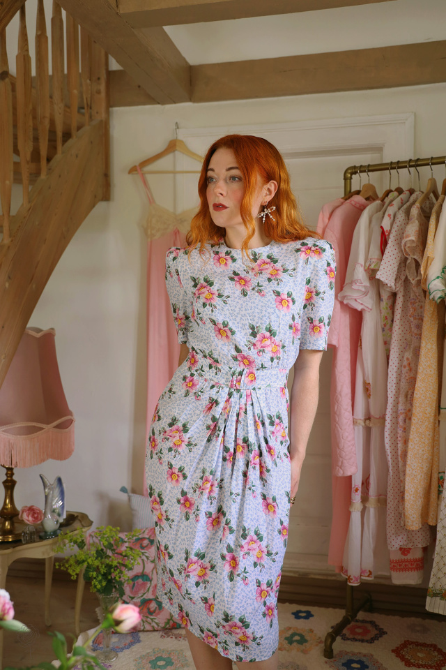 Karin Stevens Floral Vintage Dress | S