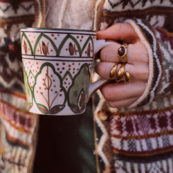 Handpainted Green Karlie Mug 