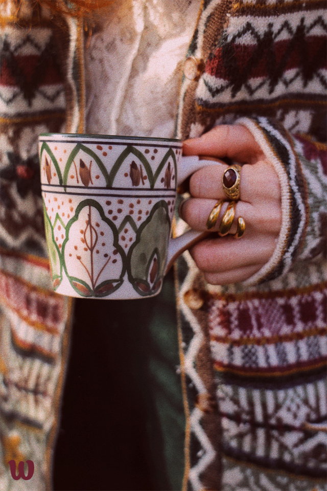 Handpainted Green Karlie Mug 