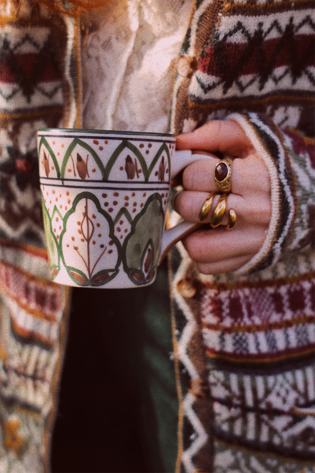 Handpainted Green Karlie Mug 