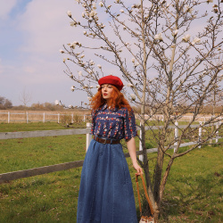 Key-Item Denim Maxi Skirt 