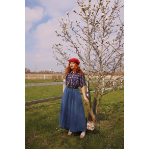 Key-Item Denim Maxi Skirt 
