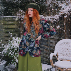 Khaki Green Wool Beret 