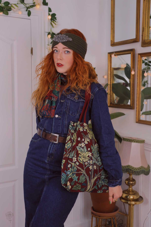 Khaki Silver Leaf Headband 