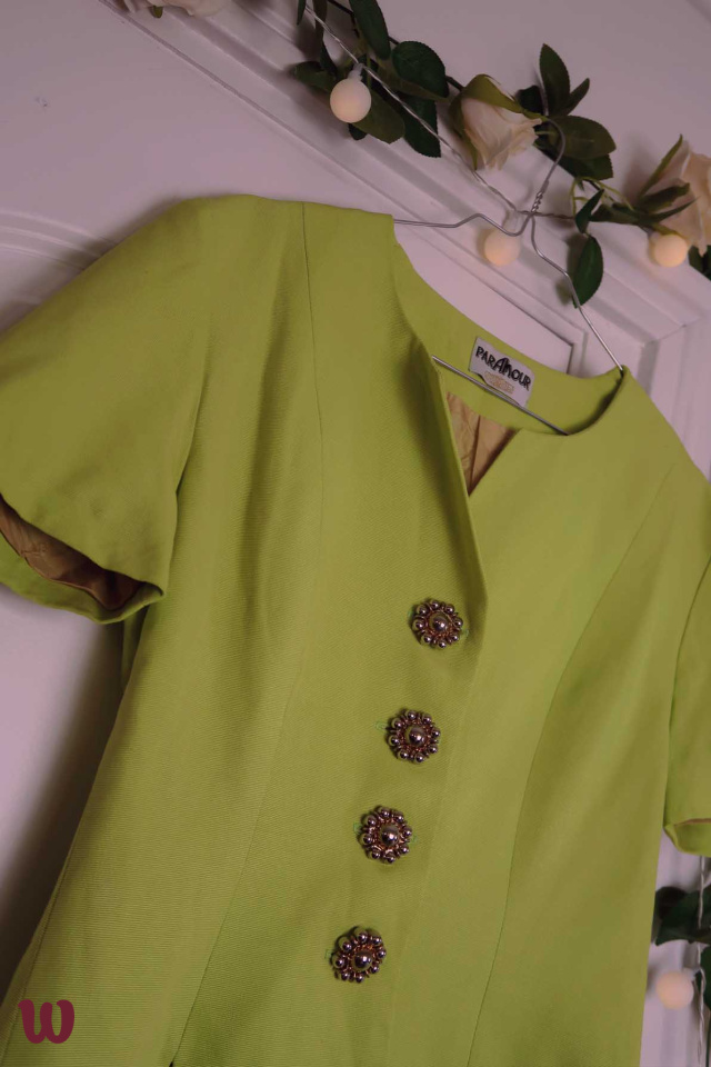 Lime Green Vintage Blazer Top | S