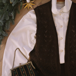 Knitted Brown Waistcoat 