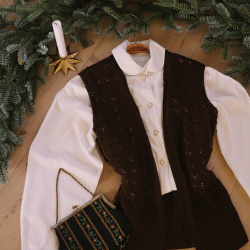 Knitted Brown Waistcoat 