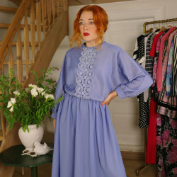Lavender Lace Vintage Dress | M