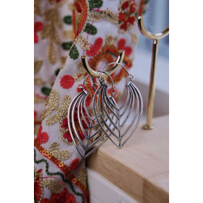 Earthy Leaf Earrings | Silver & Brass