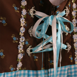Light Blue Gingham Cottagecore Vintage Dress | XS