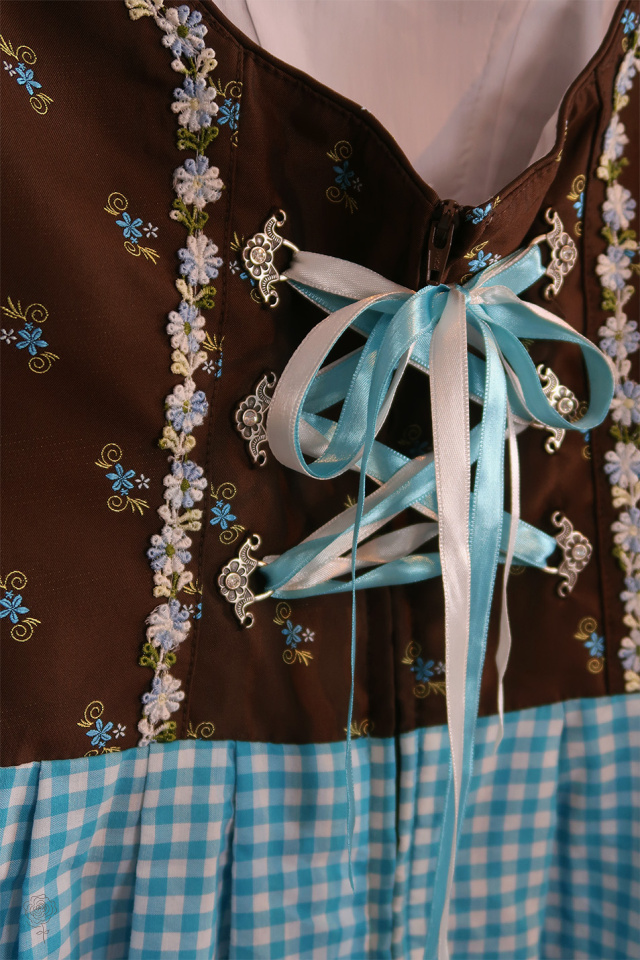 Light Blue Gingham Cottagecore Vintage Dress | XS