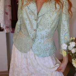Light Pearl Blue Elegant Jacket | M