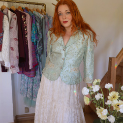 Light Pearl Blue Elegant Jacket | M