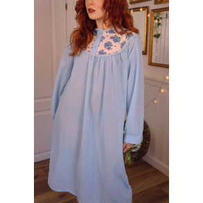 Light Blue Purple Floral Night Gown | S